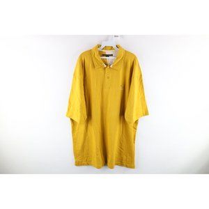 NOS Vtg Marithe Francois Girbaud Mens 3XL Spell Out Rugby Polo Mustard Yellow